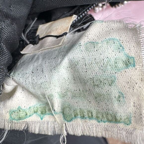 Vintage Fully Beaded Black Silver Evening Gown XL 14 Sequin Long Dress A… - Picture 15 of 16